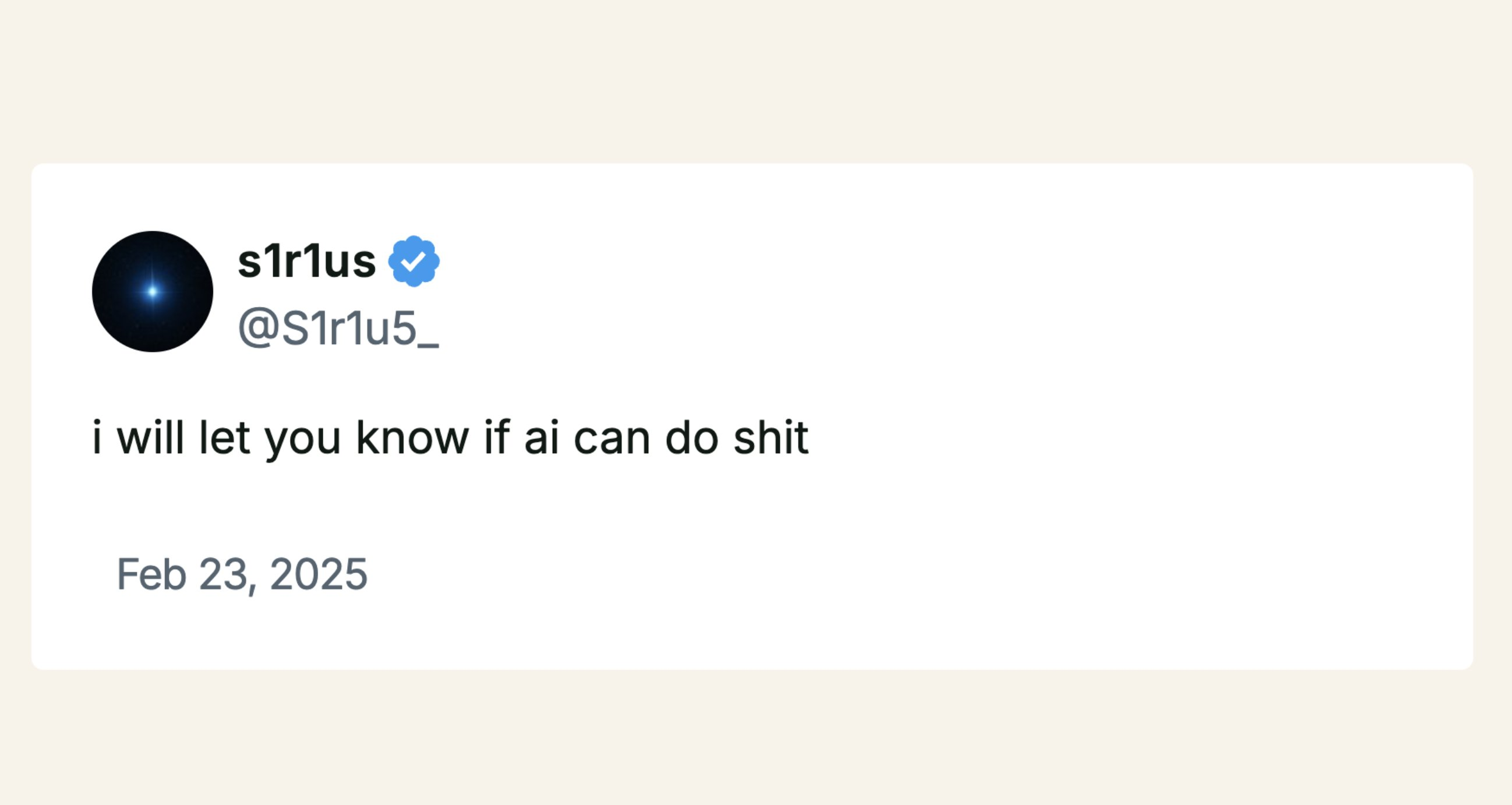 I will let you know if AI can do shit!